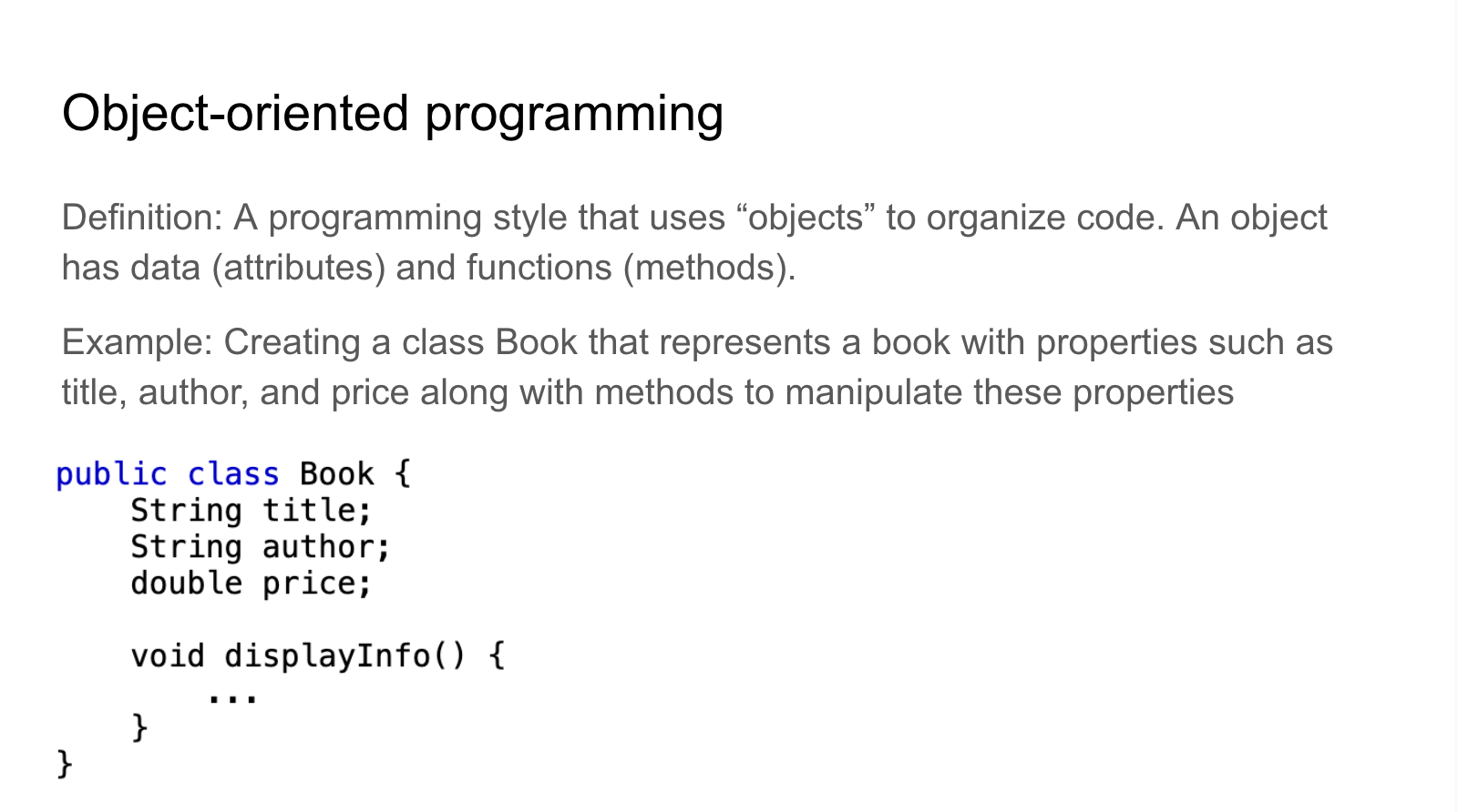 Object-oriented programming slide